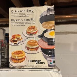 Hamilton Beach Black and Silver Breakfast Sandwich Maker
